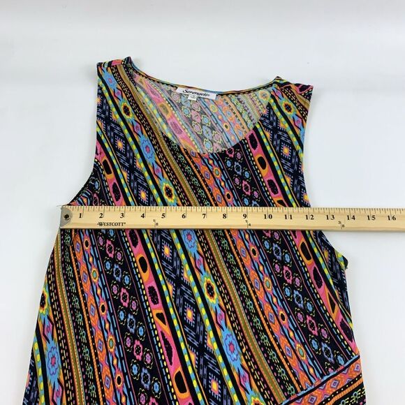 Serengeti Maxi Dress Sleeveless Bright Multi Geometric Striped Rayon Women Small - Picture 9 of 10